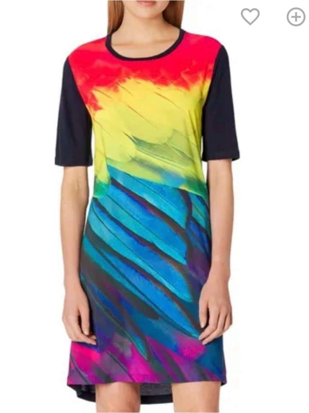 PAUL SMITH | Rainbow Feather Shift Tee Shirt Dress Size Small 18” P2P